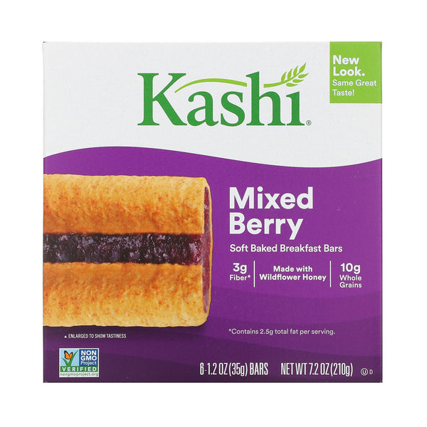 Kashi, Soft Baked Breakfast Bars, Mixed Berry, 6 Bars, 1.2 oz (35 g) Each - The Supplement Shop