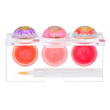 Blossom, Triple Duo Lip Gloss, Luscious Kiss Collection, 6 Flower Lip Pots, 2.8 g Each