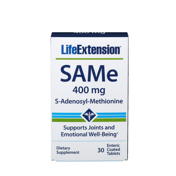 Life Extension, SAMe, S-Adenosyl-Methionine, 400 mg, 30 Enteric Coated Tablets - The Supplement Shop