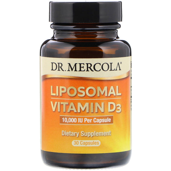 Dr. Mercola, Liposomal Vitamin D3, 10,000 IU, 30 Capsules - The Supplement Shop