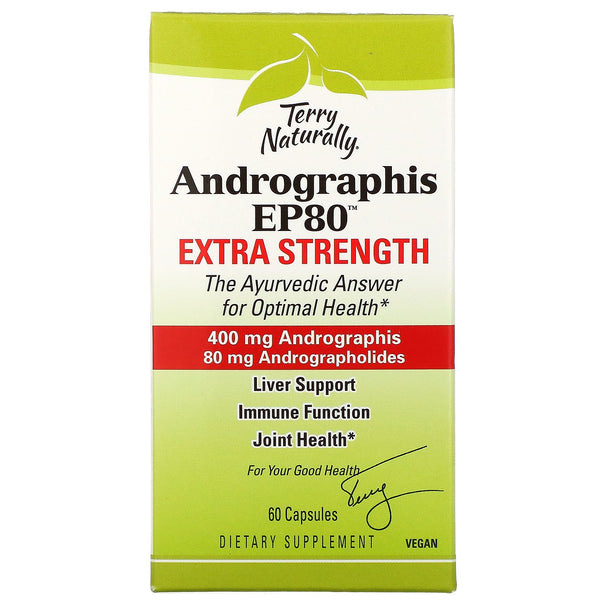 Terry Naturally, Andrographis EP80, Extra Strength, 60 Capsules - The Supplement Shop