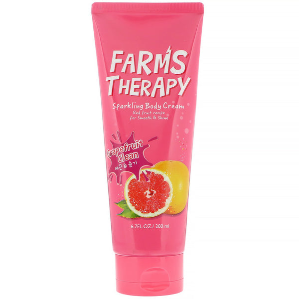 Doori Cosmetics, Farms Therapy, Sparkling Body Cream, Grapefruit Clean, 6.7 fl oz (200 ml) - The Supplement Shop