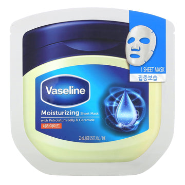 Vaseline, Moisturizing Sheet Mask with Petrolatum Jelly & Ceramide, 1 Sheet Mask, 0.78 fl oz (23 ml)