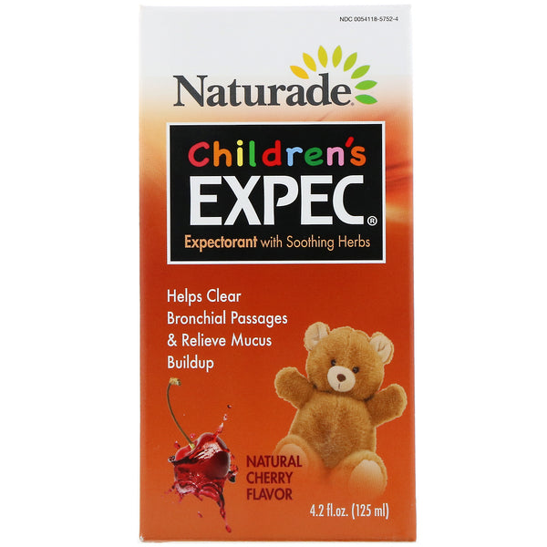 Naturade, Children's EXPEC, Expectorant with Soothing Herbs, Natural Cherry Flavor, 4.2 fl oz (125 ml) - The Supplement Shop