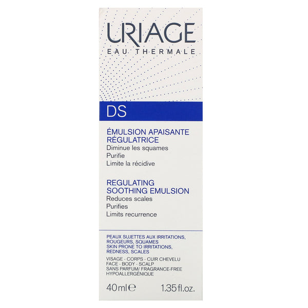 Uriage, DS, Regulating Soothing Emulsion, Fragrance-Free, 1.35 fl oz (40 ml) - The Supplement Shop