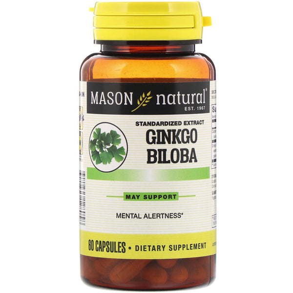 Mason Natural, Ginkgo Biloba, 60 Capsules - The Supplement Shop