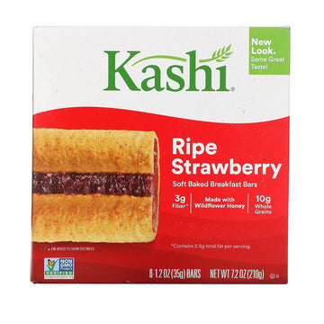Kashi, Soft-Baked Cereal Bars, Ripe Strawberry, 6 Bars, 1.2 oz (35 g) Each