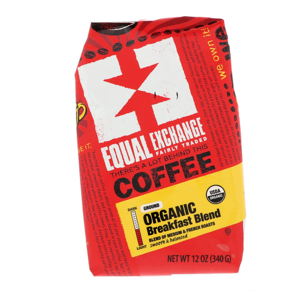Equal Exchange, Organic, Coffee, Breakfast Blend, Ground, 12 oz (340 g) - The Supplement Shop