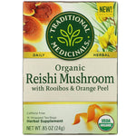 Traditional Medicinals, Organic Reishi Mushroom with Rooibos & Orange Peel, Caffeine Free, 16 Wrapped Tea Bags, .85 oz (24 g) - The Supplement Shop