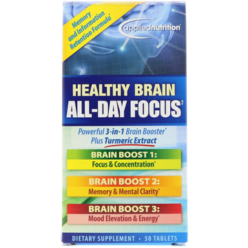appliednutrition, Healthy Brain All-Day Focus, 50 Tablets