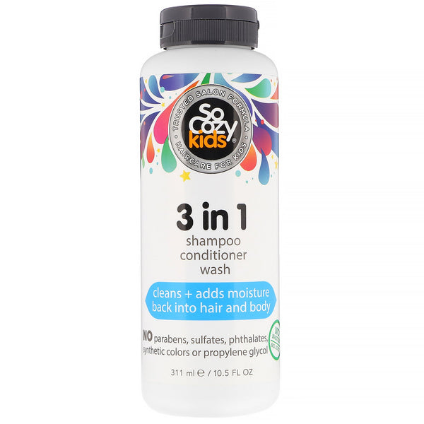 SoCozy, Kids, 3 in 1 Shampoo Conditioner Wash, 10.5 fl oz (311 ml) - The Supplement Shop