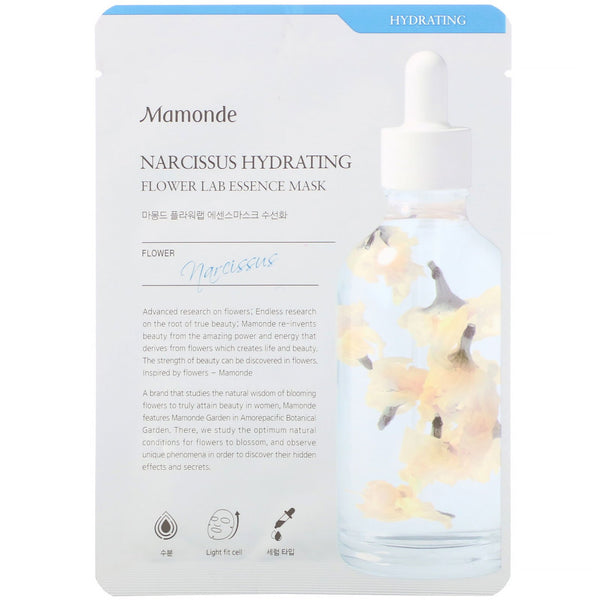 Mamonde, Narcissus Hydrating, Flower Lab Essence Mask, 1 Sheet, 25 ml - The Supplement Shop