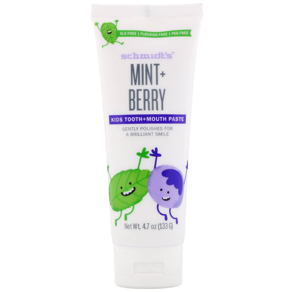 Schmidt's, Kids Tooth + Mouth Paste, Mint + Berry, 4.7 oz (133 g) - The Supplement Shop