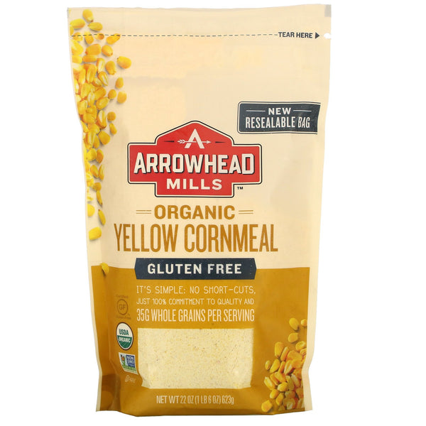 Arrowhead Mills, Organic Yellow Cornmeal, 22 oz (623 g) - The Supplement Shop
