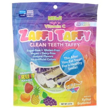 Zollipops , Zaffi Taffy, Clean Teeth Taffy, Delicious Fruit Flavors, 3.0 oz