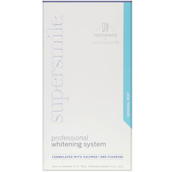 Supersmile, Professional Whitening System, Toothpaste + Accelerator, Original Mint, 7.8 oz (221 g) - The Supplement Shop