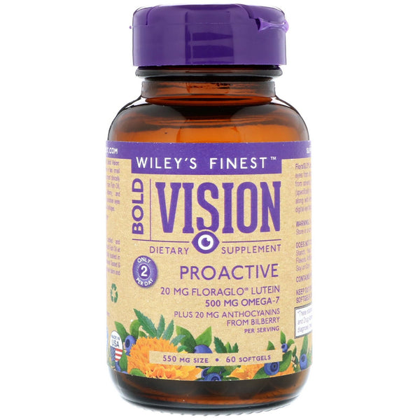 Wiley's Finest, Bold Vision, Proactive, 550 mg, 60 Softgels - The Supplement Shop