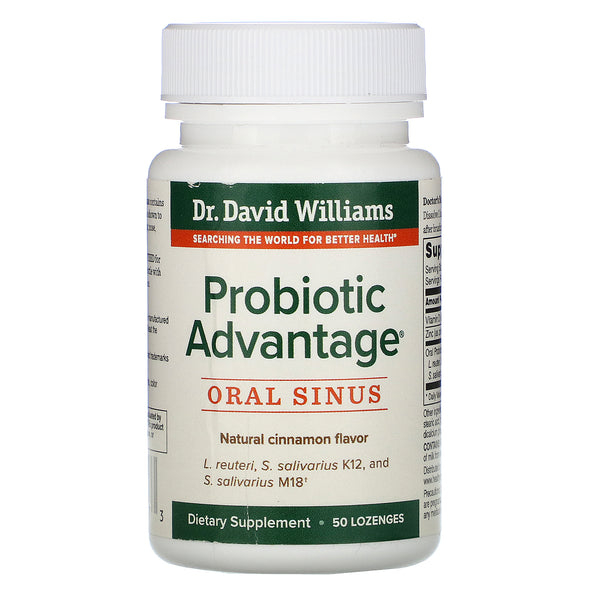 Dr. Williams, Probiotic Advantage, Oral Sinus, Natural Cinnamon Flavor, 50 Lozenges - The Supplement Shop