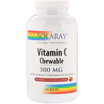 Solaray, Vitamin C Chewable, Natural Cherry Flavor, 500 mg, 100 Wafers - The Supplement Shop
