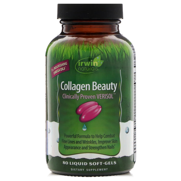 Irwin Naturals, Collagen Beauty, Clinically Proven Verisol, 80 Liquid Soft-Gels - The Supplement Shop