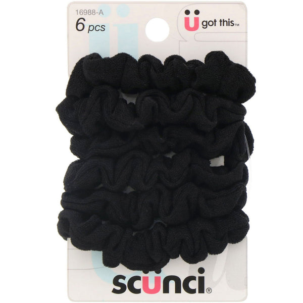 Scunci, Mini Twisters, Black, 6 Pieces - The Supplement Shop