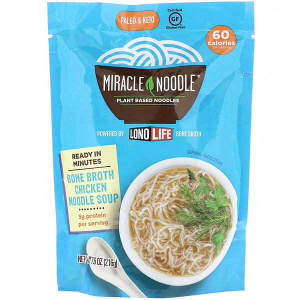 Miracle Noodle, Bone Broth Noodle Soup, Chicken, 7.6 oz (215 g) - The Supplement Shop