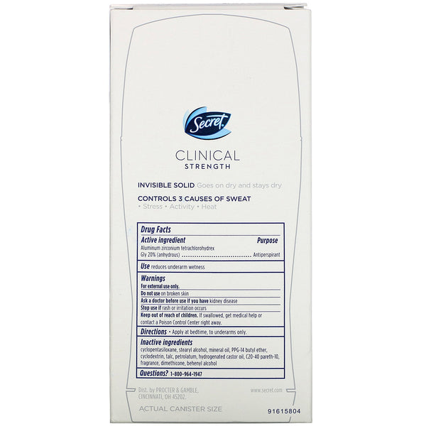 Secret, Clinical Strength Deodorant, Completely Clean, 2.6 oz (73 g) - The Supplement Shop
