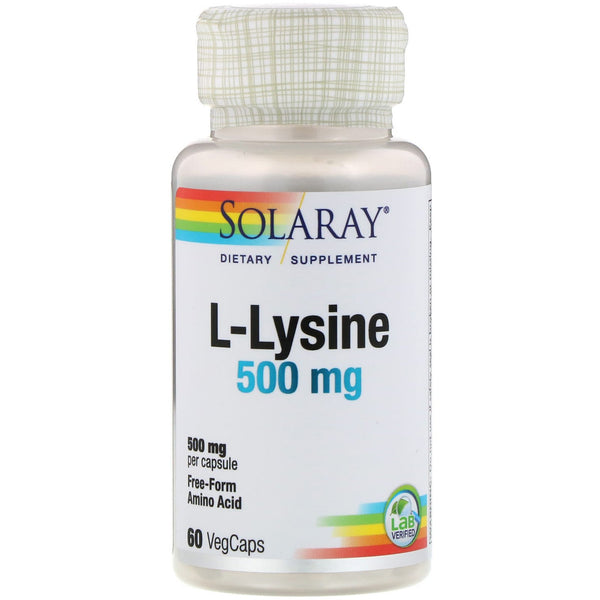 Solaray, L-Lysine, 500 mg, 60 VegCaps - The Supplement Shop