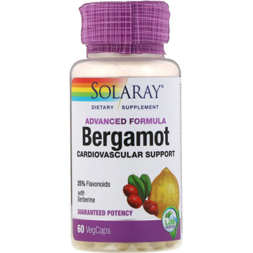 Solaray, Advanced Formula, Bergamot, Cardiovascular Support, 60 Vegcaps