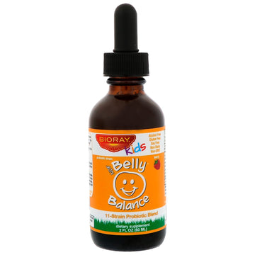 Bioray, Kids, NDF Belly Balance, 11-Strain Probiotic Blend, Berry Flavor, 2 fl oz (60ml)