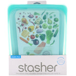 Stasher, Reusable Silicone Food Bag, Half Gallon Bag, Aqua, 64.2 fl oz (1.92 l) - The Supplement Shop