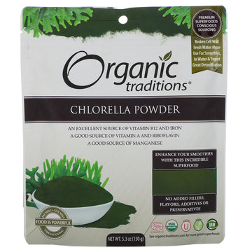Organic Traditions, Chlorella Powder, 5.3 oz (150 g)