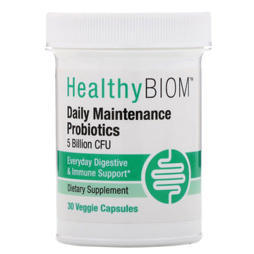 HealthyBiom, Daily Maintenance Probiotics, 5 Billion CFUs, 30 Veggie Capsules