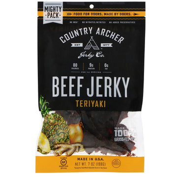 Country Archer Jerky, Beef Jerky, Teriyaki, 7 oz (198 g)