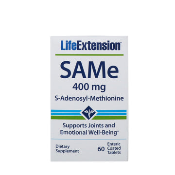 Life Extension, SAMe, S-Adenosyl-Methionine, 400 mg, 60 Enteric Coated Tablets