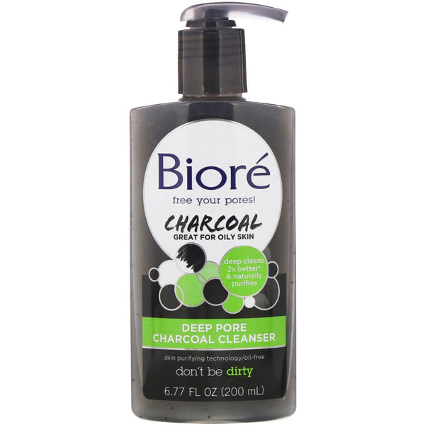 Biore, Deep Pore Charcoal Cleanser, 6.77 fl oz (200 ml) - The Supplement Shop