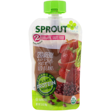 Sprout Organic, Baby Food, Stage 2, Strawberry, Apple, Beet, Red Beans, 3.5 oz (99 g)