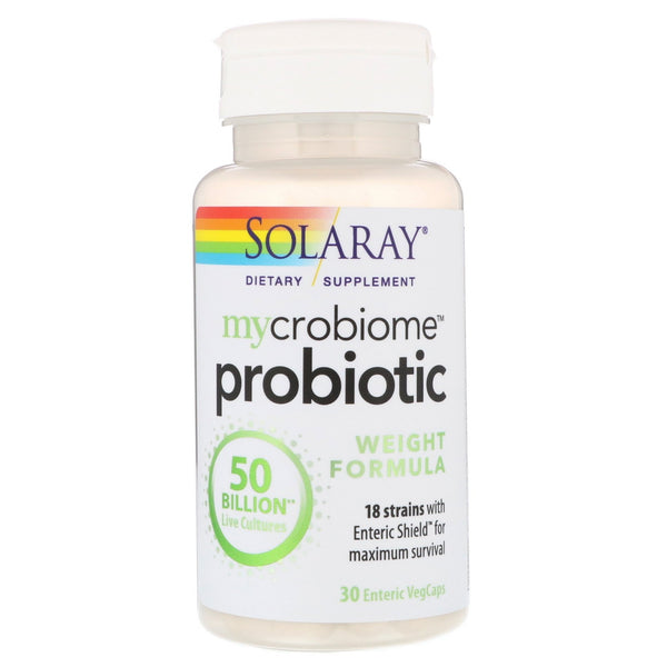Solaray, Mycrobiome Probiotic Weight Formula, 50 Billion, 30 Enteric VegCaps - The Supplement Shop
