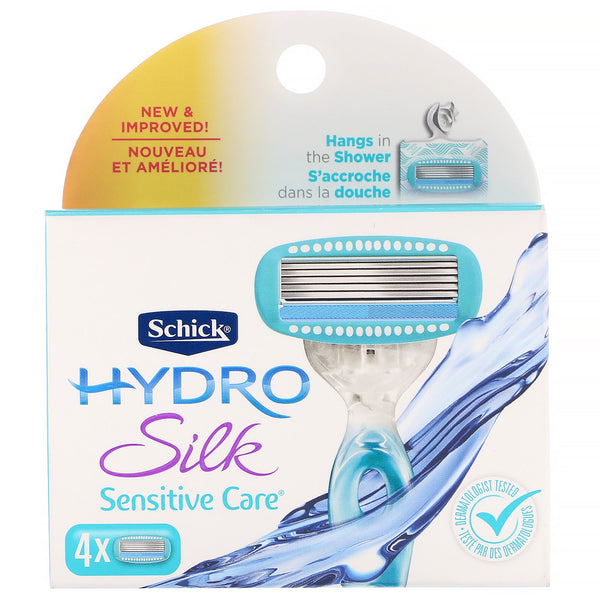Schick, Hydro Silk, Sensitive Care, 4 Cartridges - The Supplement Shop
