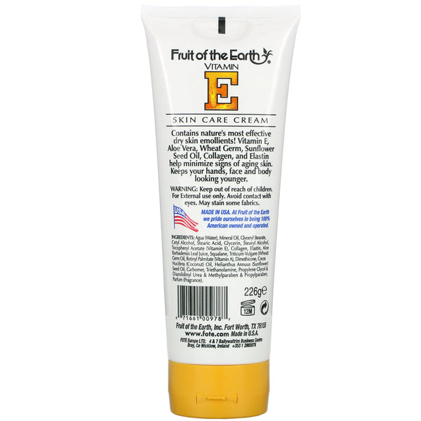 Fruit of the Earth, Vitamin E, Skin Care Cream, 8 oz (226 g) - The Supplement Shop