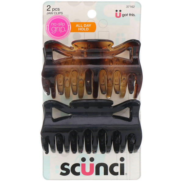 Scunci, No Slip Grip, Jaw Clips, All Day Hold, 2 Jaw Clips - The Supplement Shop