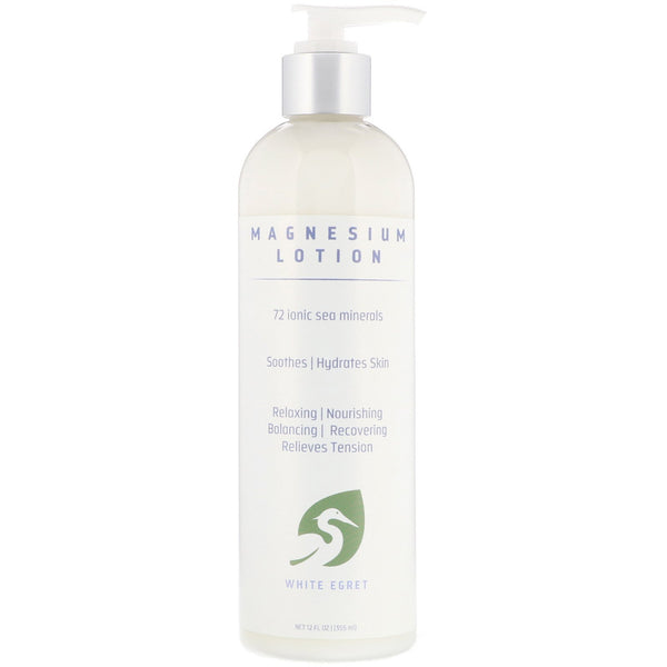 White Egret Personal Care, Magnesium Lotion, 12 fl oz (355 ml) - The Supplement Shop