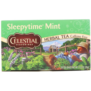 Celestial Seasonings, Herbal Tea, Sleepytime Mint, Caffeine Free, 20 Tea Bags, 1.0 oz (29 g)
