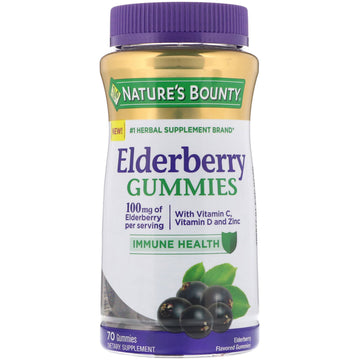 Nature's Bounty, Elderberry Gummies, 100 mg, 70 Gummies