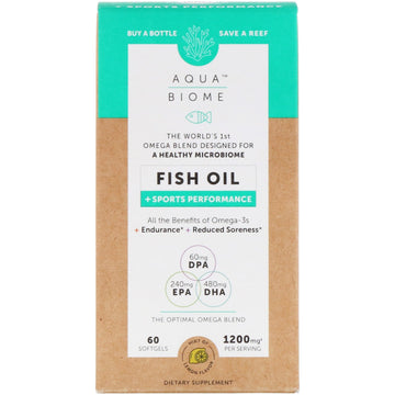 Enzymedica, Aqua Biome, Fish Oil + Sports Performance, Lemon Flavor, 1,200 mg, 60 Softgels