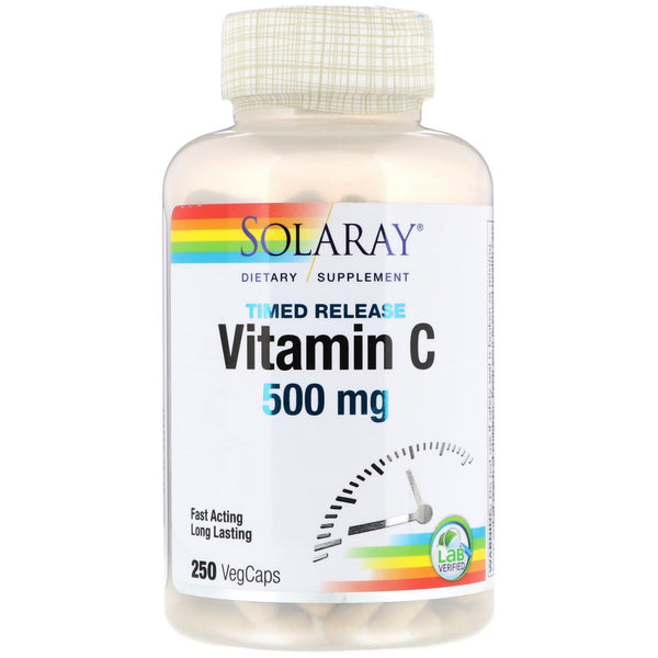 Solaray, Timed Release Vitamin C, 500 mg, 250 VegCaps - The Supplement Shop