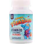 Vitables, Vitamin D3 Chewable for Children, Black Cherry Flavor, 12.5 mcg (500 IU), 90 Vegetarian Tablets