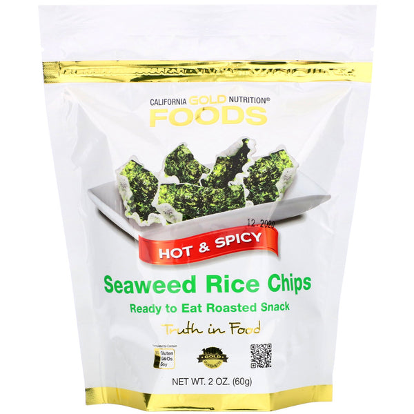 California Gold Nutrition, Seaweed Rice Chips, Hot & Spicy, 2 oz (60 g) - The Supplement Shop