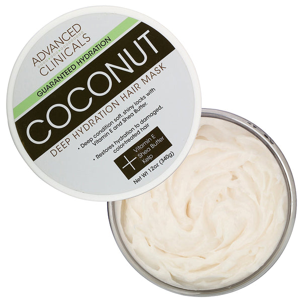 Advanced Clinicals, Coconut, Deep Hydration Hair Mask, 12 oz (340 g) - The Supplement Shop