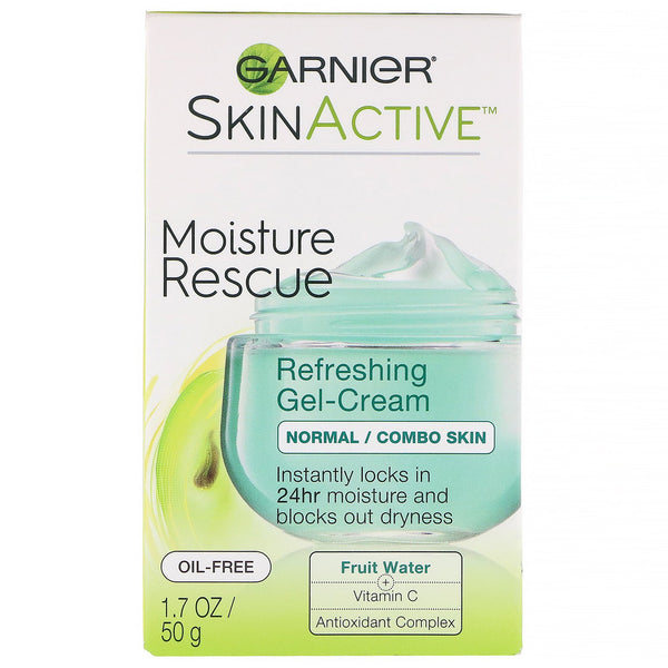Garnier, SkinActive, Moisture Rescue Refreshing Gel-Cream, Normal/Combo Skin, 1.7 oz (50 g) - The Supplement Shop